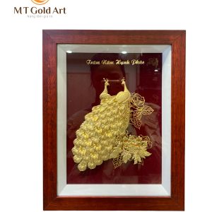 Tranh đôi công hoa mẫu đơn (27x34cm)