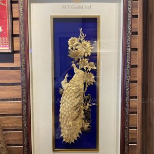 Tranh đôi chim công hoa mẫu đơn ( 100cmx150cm )