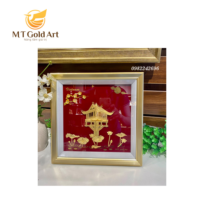 Tranh chùa một cột mạ vàng - Quà tặng đối tác ý nghĩa Tranh chùa một cột mạ vàng - Quà tặng đối tác ý nghĩa