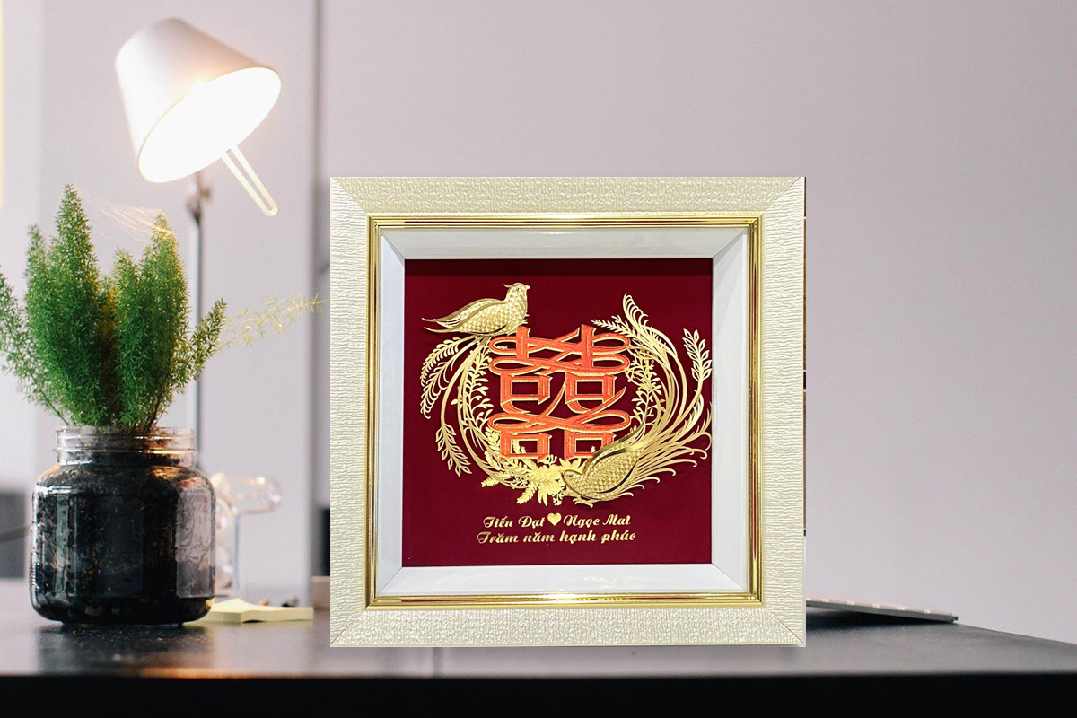 Tranh đôi chim uyên ương món quà cưới sang trọng ý nghĩa